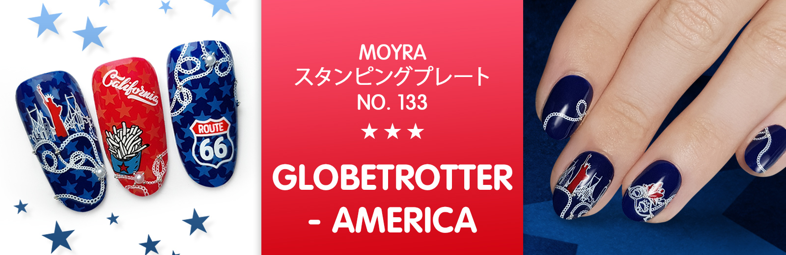 Moyra スタンピングプレート Stamping plate 133 Globetrotter-America